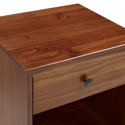 Kirkland's Home Walnut One-Drawer Wood Nightstand- Nightstands
