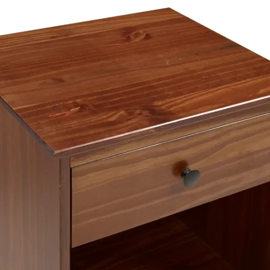 Kirkland's Home Walnut One-Drawer Wood Nightstand- Nightstands
