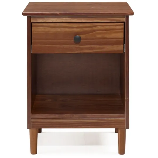 Kirkland's Home Walnut One-Drawer Wood Nightstand- Nightstands