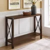 Kirkland's Home Walnut Rustic Farmhouse X-Frame Console Table- Console Tables