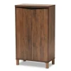 Kirkland's Home Walnut Slim Shoe Storage Cabinet- Entryway Furniture