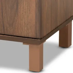 Kirkland's Home Walnut Slim Shoe Storage Cabinet- Entryway Furniture