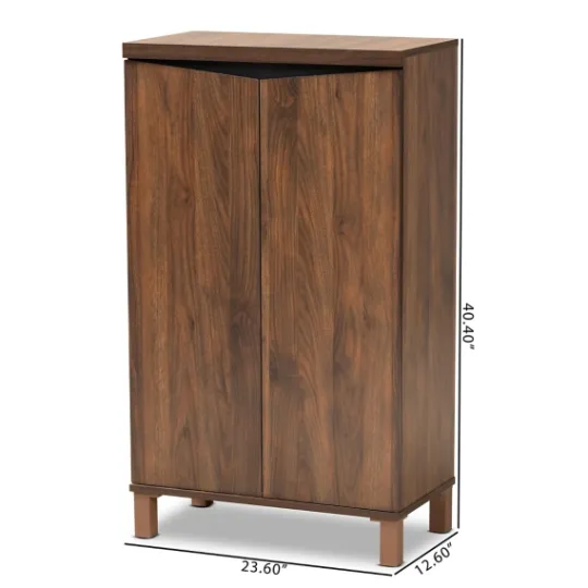 Kirkland's Home Walnut Slim Shoe Storage Cabinet- Entryway Furniture