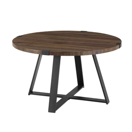 Kirkland's Home Walnut Urban Rustic Round Coffee Table- Coffee Tables
