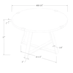 Kirkland's Home Walnut Urban Rustic Round Coffee Table- Coffee Tables