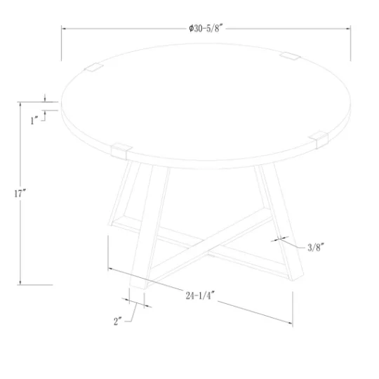 Kirkland's Home Walnut Urban Rustic Round Coffee Table- Coffee Tables