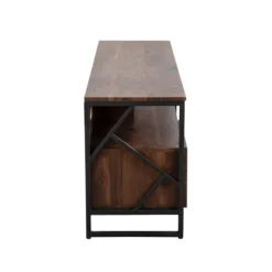 Kirkland's Home Walnut Wood And Black Steel Media Stand- Tv Stands & Media Consoles