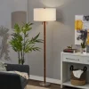 Kirkland's Home Walnut Wood And Silver Floor Lamp, 66 In.- Floor Lamps
