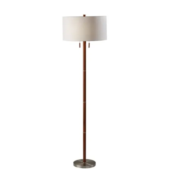 Kirkland's Home Walnut Wood And Silver Floor Lamp, 66 In.- Floor Lamps