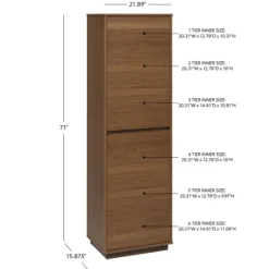 Kirkland's Home Walnut Wood 2-Door Modern Bookshelf- Bookshelves