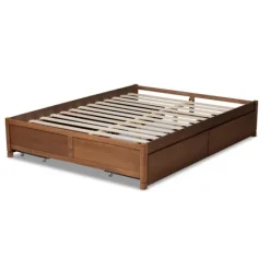 Kirkland's Home Walnut Wood 4-Drawer Full Platform Bed- Beds & Headboards