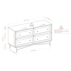 Kirkland's Home Walnut Wood Faced Gold Base Dresser- Dressers & Chests