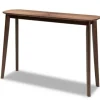Kirkland's Home Walnut Wood Frame Splayed Legs Console- Console Tables
