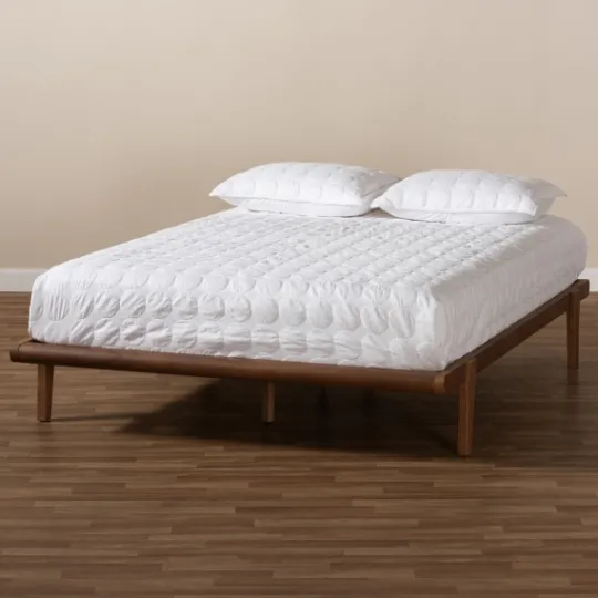 Kirkland's Home Walnut Wood Full Platform Bed- Beds & Headboards