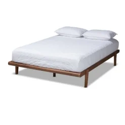 Kirkland's Home Walnut Wood King Platform Bed- Beds & Headboards