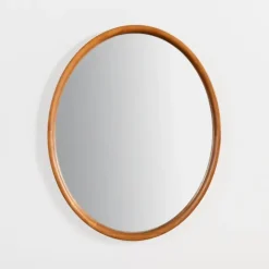 Kirkland's Home Walnut Wood Oval Wall Mirror- Decorative Mirrors