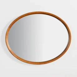 Kirkland's Home Walnut Wood Oval Wall Mirror- Decorative Mirrors