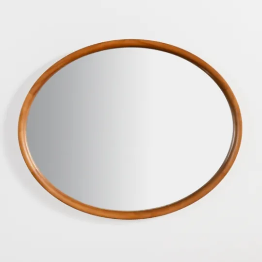 Kirkland's Home Walnut Wood Oval Wall Mirror- Decorative Mirrors