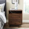 Kirkland's Home Warm Brown Curved Top Nightstand Table- Nightstands