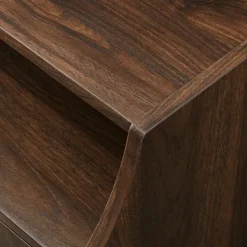 Kirkland's Home Warm Brown Curved Top Nightstand Table- Nightstands