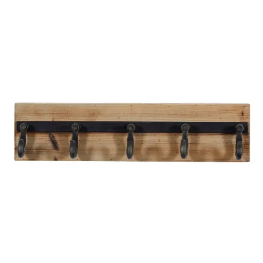 Kirkland's Home Warm Brown Industrial Iron Wall Hooks- Hooks