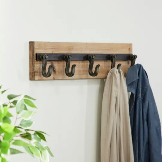 Kirkland's Home Warm Brown Industrial Iron Wall Hooks- Hooks