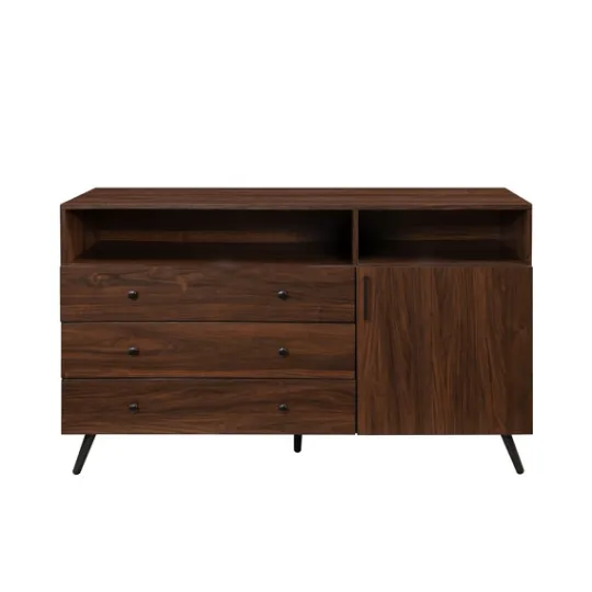 Kirkland's Home Warm Brown Lizzy Mid-Century Modern Sideboard- Cabinets & Sideboards
