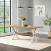 Kirkland's Home Warm Cherry Birch Trestle Base Dining Table- Dining Tables