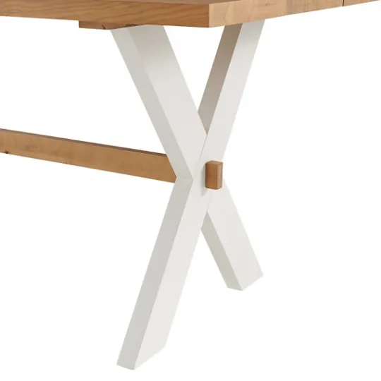 Kirkland's Home Warm Cherry Birch Trestle Base Dining Table- Dining Tables
