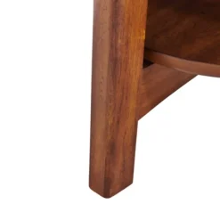 Kirkland's Home Warm Chestnut Wood Round Accent Table- Accent & End Tables