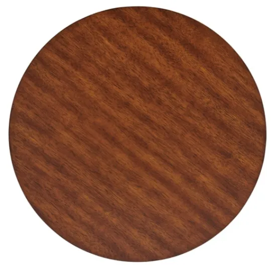 Kirkland's Home Warm Chestnut Wood Round Accent Table- Accent & End Tables