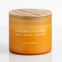 Kirkland's Home Warm Coconut Sands Triple Wick Jar Candle- Candles