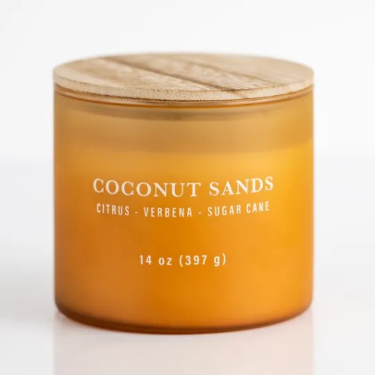 Kirkland's Home Warm Coconut Sands Triple Wick Jar Candle- Candles