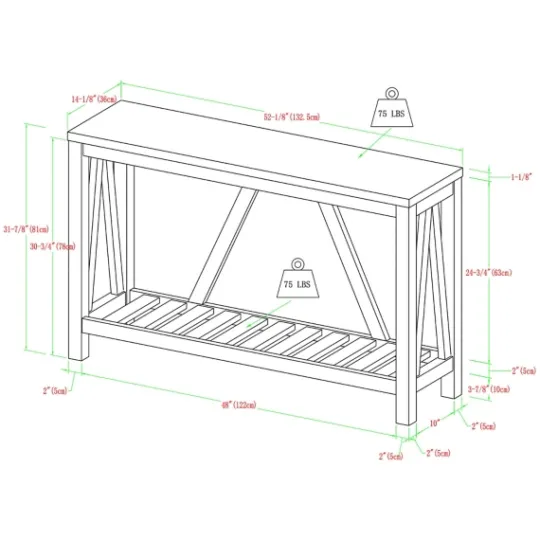 Kirkland's Home Wash A-Frame Console Table- Console Tables