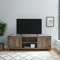 Kirkland's Home Wash Barn Door Tv Stand- Tv Stands & Media Consoles