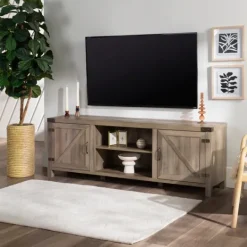 Kirkland's Home Wash Barn Door Tv Stand- Tv Stands & Media Consoles