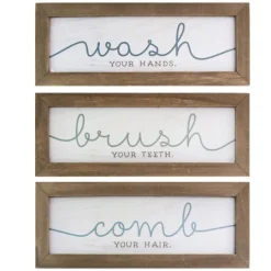 Kirkland's Home Wash Brush Comb Framed Wall Plaques, Set Of 3- Wall Quotes & Signs