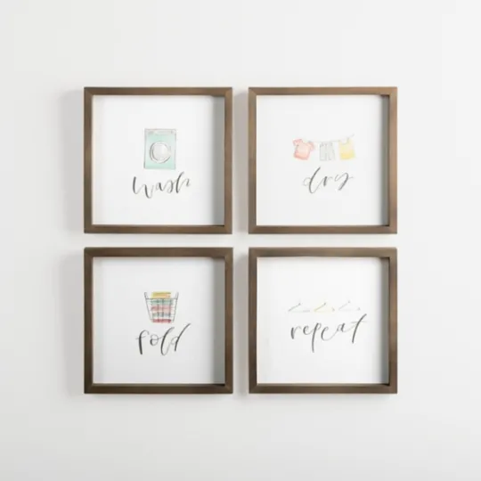 Kirkland's Home Wash Dry Fold Wall Plaques, Set Of 4- Wall Plaques