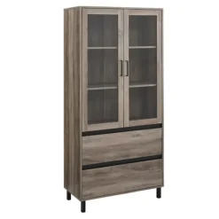 Kirkland's Home Wash Glass Door Storage Hutch- Cabinets & Sideboards