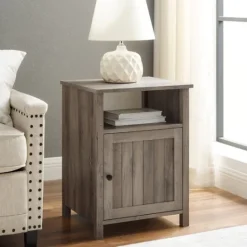 Kirkland's Home Wash Grooved Door Side Table- Accent & End Tables