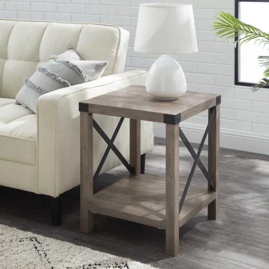 Kirkland's Home Wash Industrial X-Frame Accent Table- Accent & End Tables