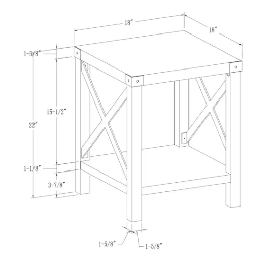 Kirkland's Home Wash Industrial X-Frame Accent Table- Accent & End Tables