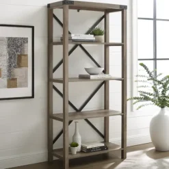 Kirkland's Home Wash Metal X Frame Back Bookshelf- Bookshelves
