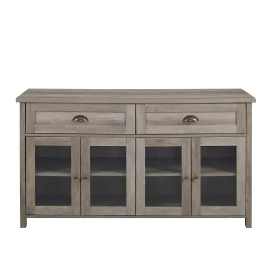 Kirkland's Home Wash Rustic Glass Front Sideboard- Cabinets & Sideboards