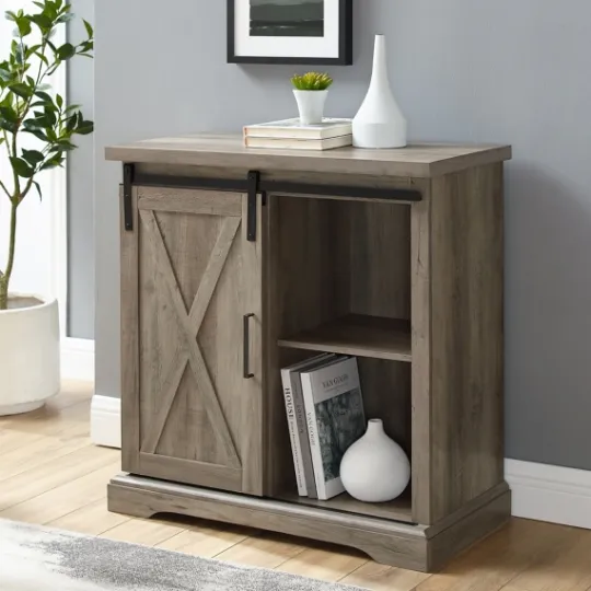 Kirkland's Home Wash Sliding Barn Door Cabinet- Cabinets & Sideboards