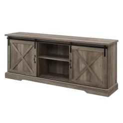 Kirkland's Home Wash Sliding Barn Door Tv Stand- Tv Stands & Media Consoles