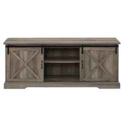 Kirkland's Home Wash Sliding Barn Door Tv Stand- Tv Stands & Media Consoles