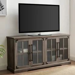 Kirkland's Home Wash Window 4-Door Tv Stand- Tv Stands & Media Consoles