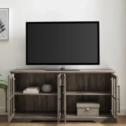 Kirkland's Home Wash Window 4-Door Tv Stand- Tv Stands & Media Consoles