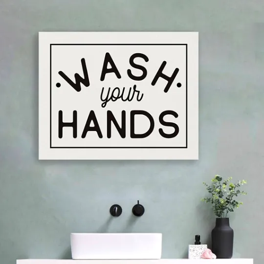 Kirkland's Home Wash Your Hands Giclee Canvas Art Print, 20X16 In.- Wall Quotes & Signs